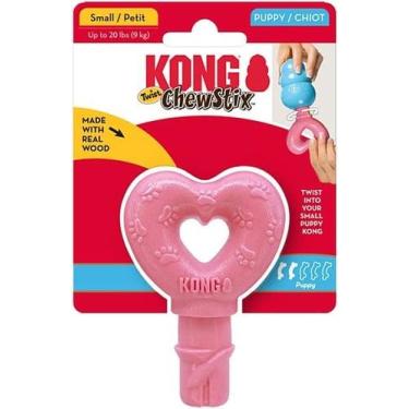 Imagem de Brinquedo Mordedor Kong Chewstix Twist Heart Para Cães Filhotes Pequen