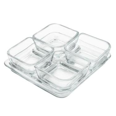 Imagem de Petisqueira de Vidro 4 Potes 100ml com Base Kaveh