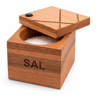 Imagem de Saleiro de Madeira para Sal Cozinha Churrasco Essence