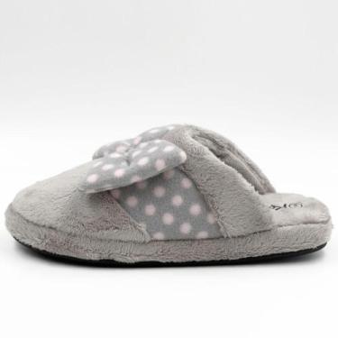 Imagem de Pantufa Katurê Fleece com Laço Feminina, 33/4, Cinza