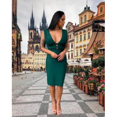 Imagem de Vestido Isabelle em bandagem verde - Trimix