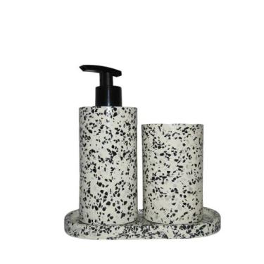 Imagem de Kit lavabo Capri em Granilite cor Papa-capim ConcretAM, Acessórios pre