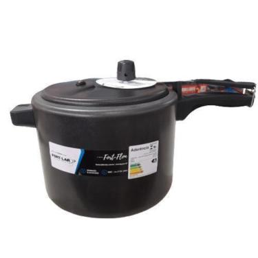 Imagem de Panela de Pressão Alumínio Preto Polido PP 7L 23,5cm 9041 Fort Flon Fo