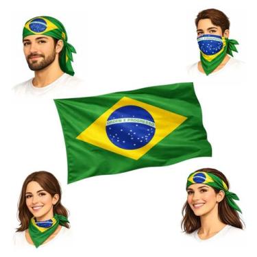 Imagem de Bandana Lenço Bandeira Copa Do Mundo Brasil Seleção Torcida - Sofliz