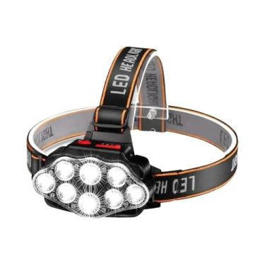 Imagem de Lanterna De Cabeça Recarregável Com 8 LEDs, Lanterna Potente Para Pesc