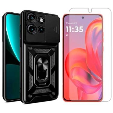 Imagem de Capa Anel Para Motorola Moto Edge 60 Neo + Pelicula Hidrogel Cor:Preto