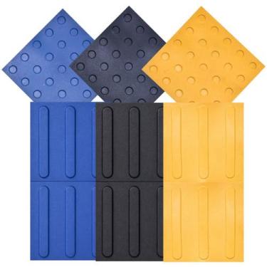 Imagem de Kit 100 Piso Placa Tátil Alerta Direcional PVC 25x25cm Emborrachado Ac