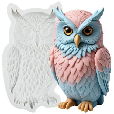 Imagem de Molde de Silicone TAOXIBEI Coruja 10 cm Argila Polimérica