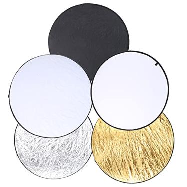 Imagem de 01 02 015 Refletor de luz 5 em 1, refletor de disco redondo dobrável simples portátil compacto durável com bolsa de armazenamento para fotografia de retrato para ambientes externos para ambientes internos