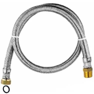 Imagem de Mangueira Flexível Metálica Prata Rosca 1/2 Mxf Gás Glp Gn Tamanho: 80cm