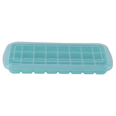 Imagem de Bandejas de cubos de gelo de 24 grades, cubos pequenos de silicone de liberação fácil bandeja de gelo de silicone com tampa de PP para suco de cozinha doméstica, frutas (verde)