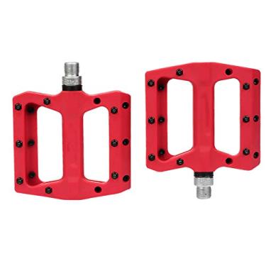 Imagem de Pedais ultraleves de bicicleta de montanha de fibra de nylon, 4 cores, pedais de rolamento de bicicleta de estrada, peças de bicicleta, vermelho