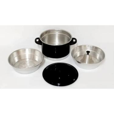 Imagem de Chicky Formas Panela Multiuso 3x1 - Forma Pudim E Cuscuz Banho Maria Preto