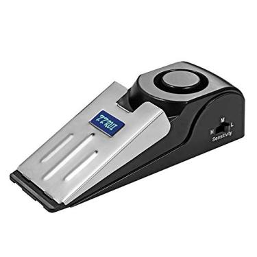Imagem de ZZRUI Alarme de batente de porta com sirene de 120 dB, alarme de segurança de cunha portátil para viagem, casa, apartamento, hotel, alerta de entrada e dispositivo de autodefesa – 1 pacote