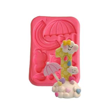 Imagem de Molde De Silicone Chuva De Amor, Arco Iris, Nuvem, Gotas