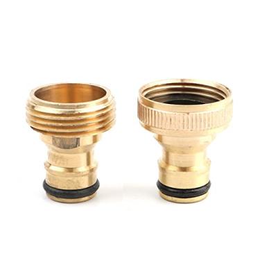 Imagem de 2 pe?as 3/4quot;?Conector r¨¢pido de rosca macho/f¨ºmea Conector de irriga??o de jardim???Adaptador de torneira Juntas de mangueira de jardim Pin?a de tubo, macho e f¨ºmea, 3/4''