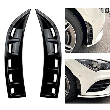Imagem de FINMOKAL Para Benz Cla C118 Preto Para-Choque Frontal Spoiler Lateral Proteção De Entrada De Ar Guarnição 2020 2021