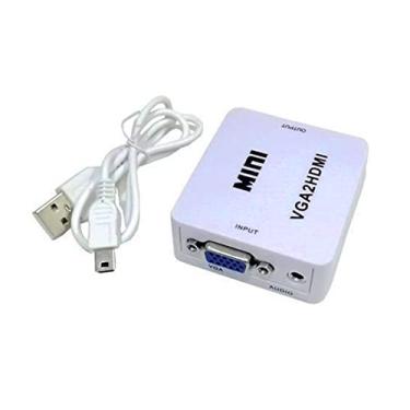 Imagem de Mini Adaptador Conversor VGA Para HDMI Full HD Com Áudio Desbloqueado Converter 1080p Adaptador Vga2hdmi Para Pc TV Notebook PREMIUM ONYK