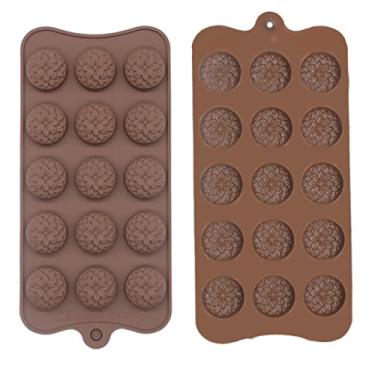 Imagem de forma cupcake antiaderente 15 cavidades silicone chocolate