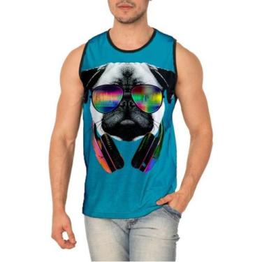 Imagem de Camiseta Regata Cachorro Com Fone Óculos Dj Cachorro Ref:571 - Smoke