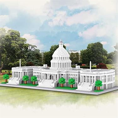 Imagem de Modelo de blocos de construção arquitetônicos da casa branca, kit de mini blocos de construção de marco mundial da Casa Branca, 4872+ peças DIY Brinquedos Micro Blocos Blocos Brinquedos Educativos