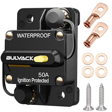 Imagem de BULVACK Disjuntor de 50 Amp com reinicialização manual para motores de marinheiro de carro, barco, quadriciclos, proteção manual de energia para fusível de sistema de áudio, 12V-48V CC (50A)