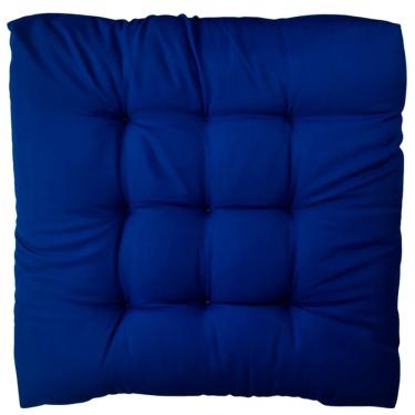 Imagem de Almofada Assento Quadrado p/ Cadeiras Sofás Bancos Pallet Futon 60x60cm Azul Royal Decorar a Mesa