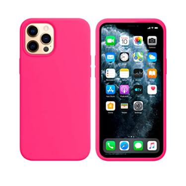 Imagem de Capinha Capa Case Colorida Compatível Com iPhone 14 PRO MAX Vermelha ,Preta, Laranja, Amarela, Azul, Rosa, Pink, Branca, Lilás, Marrom, Verde, Roxo, Bordô Case Slim Flexível Aveludada Com 3 Camadas De Proteção LINHA PREMIUM ONYK (Rosa Pink)