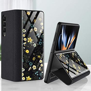 Imagem de para a caixa Samsung Galaxy Z Fold 4,Plating Glass Flip Shell Cobertura comercial com tudo incluído em couro 9H Caixa à prova de choque de vidro temperado,para Samsung Z Fold 4 5G (20)