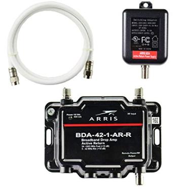 Imagem de Cabo Arris de 1 porta, modem, TV, OTA, amplificador de sinal de HDTV com kit de retorno ativo e cabo coaxial