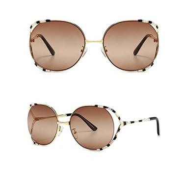 Imagem de Óculos de sol superdimensionados fashion feminino uv400 retro designer óculos de sol de armação grande para óculos femininos femininos, 4, tamanho único