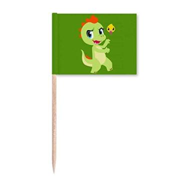 Imagem de Bandeira de palito de dente Dinosaur Kingdom Love You para decoração de festa