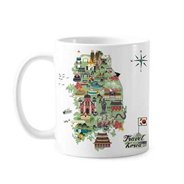 Imagem de Mapa dos marcos da Coreia Art Deco Presente Caneca Moda Cerâmica Café Porcelana Utensílios de Mesa