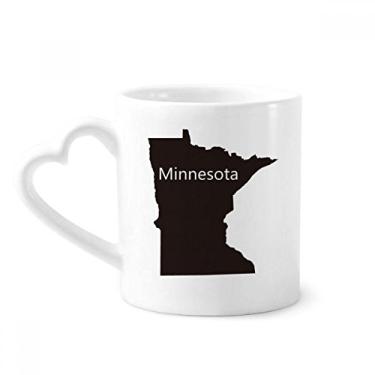 Imagem de Minnesota América Mapa dos EUA Caneca Contorno Café Cerâmica Copos Copo Coração Vidro