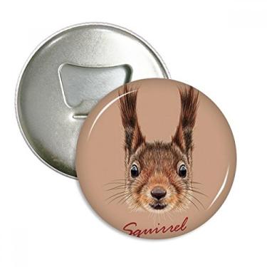 Imagem de Emblema Multifuncional Little Brown Long Ears Esquilo Animal Abridor de Garrafas Ímã de Geladeira