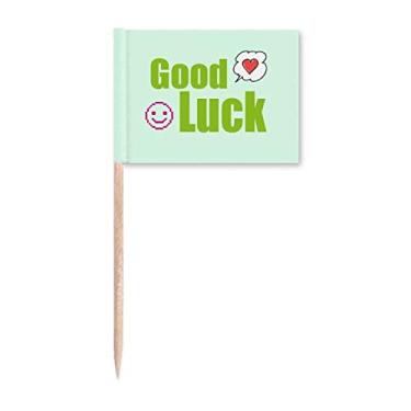 Imagem de Good Luck Adorável Texto Multicolorido Palito de Dentes Marcadores Decoração de Festa
