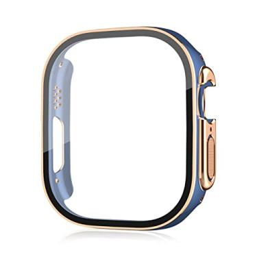 Imagem de SDUTIO para Apple Watch Ultra 49mm smartwatch protetor de tela PC vidro capa pára-choques acessórios temperados série iwatch ultra 49 mm (cor: 10mm fecho dourado, tamanho: ultra 49mm)