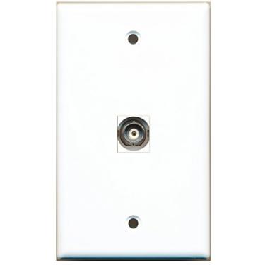 Imagem de RiteAV 1 placa de parede de vídeo BNC branca com conector tipo acoplador Keystone