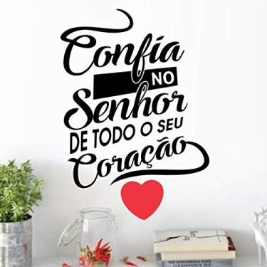 Imagem de Adesivo de parede frase Confia no Senhor tamanho 50cmx60cm