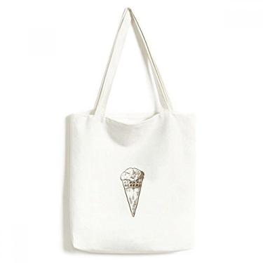 Imagem de Bolsa de lona com ilustração doce e sorvete para compras, bolsa casual