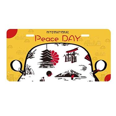 Imagem de DIYthinker Placa de carro japonesa Sakura Pine Mount Tag Decoração de carro Dia da Paz