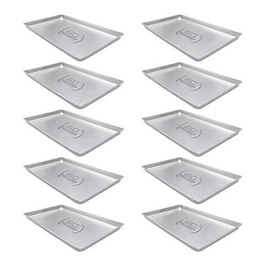 Imagem de Kit - 10 Formas Assadeiras Lisa Estampada 0,6mm Pão Doce Alumínio 58 x 70 x 3,5 Padaria Confeitaria