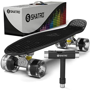 Imagem de Skatro Skate Mini Cruiser. Placa de plástico estilo retrô de 56 x 15 cm vem completa