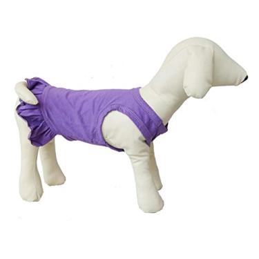 Imagem de Lovelonglong 2019 Camisetas esportivas para cães, regatas para miniatura, tamanho pequeno, cão, 100% algodão, 18 coresLovelonglong S (Only for Small Dog) roxo