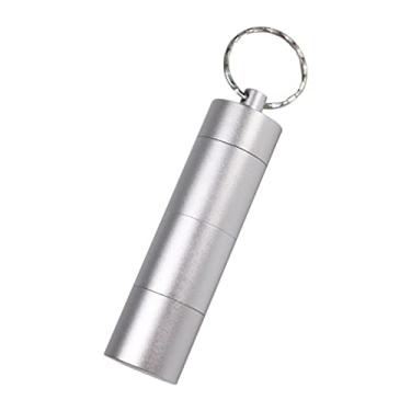 Imagem de BESPORTBLE Caixa de comprimidos portátil com várias camadas à prova d'água, porta-comprimidos, caixa de comprimidos selada com chaveiro para acampamento ao ar livre prata