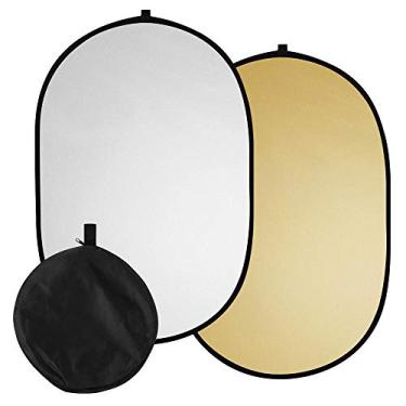 Imagem de Domary 60 * 90 cm / 24 * 35 "Refletor de luz de fotografia 2 em 1 (prata, ouro) portátil dobrável para fotografia ao ar livre em estúdio com bolsa de transporte