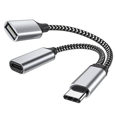 Imagem de MOGOOD USB C OTG C para USB Divisor USB C 1 entrada 2 saídas 18W PD tipo C OTG adaptador de carregamento para GalaxyS24 Google Chromecast Fire Stick Onn TV 4k plus Pi-KVM Impressora 3D Octo4a FiFine