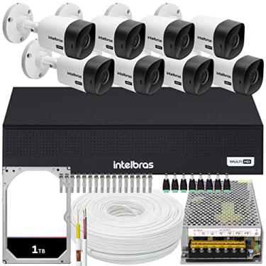 Imagem de Kit Cftv Monitoramento 8 Cameras Intelbras 1120b Dvr 1008 1t