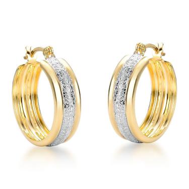 Imagem de Brinco de Argola Folheado a Ouro 18k Hipoalérgico + Garantia