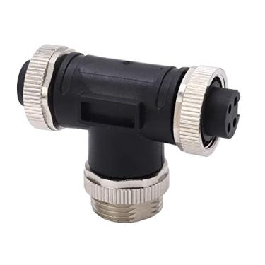Imagem de Terminadores Em T de Backbone para Conector NMEA 2000 T 4 Pinos IP67 à Prova d'água Backbone Drop Cables Terminator Em T Multiportas de 3 Portas para Atuadores de Sensores